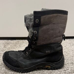 UGG Black and Gray Lace-Up Boots